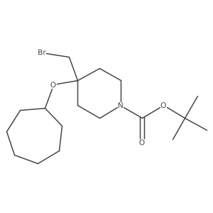 Tert-butyl 4-(bromomethyl)-4-(cycloheptyloxy)piperidine-1-carboxylate Structure