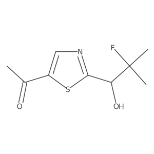 1-[2-(2-Fluoro-1-hydroxy-2-methylpropyl)-1,3-thiazol-5-yl]ethan-1-one结构式