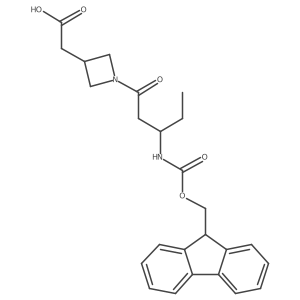 2-{1-[(3R)-3-({[(9H-fluoren-9-yl)methoxy]carbonyl}amino)pentanoyl]azetidin-3-yl}acetic acid结构式