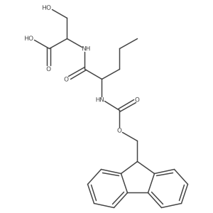 (2R)-2-[(2R)-2-({[(9H-fluoren-9-yl)methoxy]carbonyl}amino)pentanamido]-3-hydroxypropanoic acid Structure