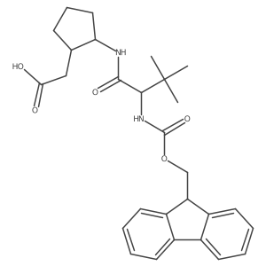 2-{2-[(2S)-2-({[(9H-fluoren-9-yl)methoxy]carbonyl}amino)-3,3-dimethylbutanamido]cyclopentyl}acetic acid结构式