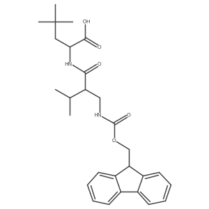 2-{2-[({[(9H-fluoren-9-yl)methoxy]carbonyl}amino)methyl]-3-methylbutanamido}-4,4-dimethylpentanoic acid结构式