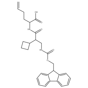 2-[2-cyclobutyl-3-({[(9H-fluoren-9-yl)methoxy]carbonyl}amino)propanamido]hex-5-enoic acid结构式