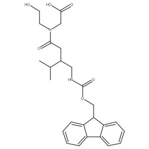 2-{3-[({[(9H-fluoren-9-yl)methoxy]carbonyl}amino)methyl]-N-(2-hydroxyethyl)-4-methylpentanamido}acetic acid结构式