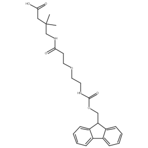 4-{3-[2-({[(9H-fluoren-9-yl)methoxy]carbonyl}amino)ethoxy]propanamido}-3,3-dimethylbutanoic acid结构式
