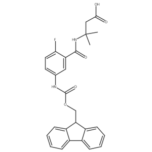 3-{[5-({[(9H-fluoren-9-yl)methoxy]carbonyl}amino)-2-fluorophenyl]formamido}-3-methylbutanoic acid结构式