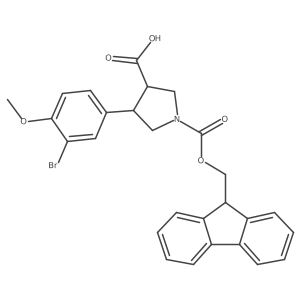 4-(3-bromo-4-methoxyphenyl)-1-{[(9H-fluoren-9-yl)methoxy]carbonyl}pyrrolidine-3-carboxylic acid Structure