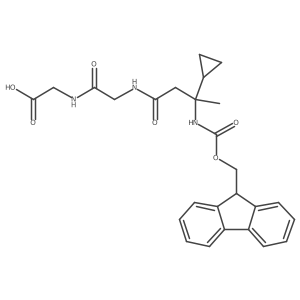 2-{2-[3-cyclopropyl-3-({[(9H-fluoren-9-yl)methoxy]carbonyl}amino)butanamido]acetamido}acetic acid Structure