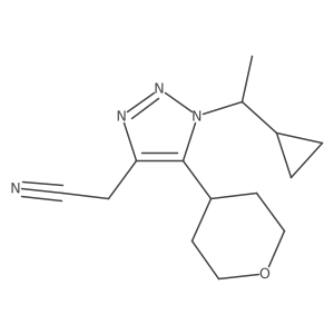 2-[1-(1-cyclopropylethyl)-5-(oxan-4-yl)-1H-1,2,3-triazol-4-yl]acetonitrile结构式