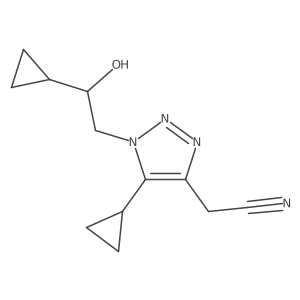 2-[5-cyclopropyl-1-(2-cyclopropyl-2-hydroxyethyl)-1H-1,2,3-triazol-4-yl]acetonitrile Structure