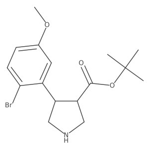 rac-tert-butyl (3R,4S)-4-(2-bromo-5-methoxyphenyl)pyrrolidine-3-carboxylate Structure