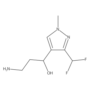 (1R)-3-amino-1-[3-(difluoromethyl)-1-methyl-1H-pyrazol-4-yl]propan-1-ol结构式