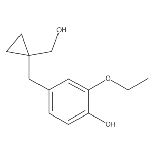 2-Ethoxy-4-{[1-(hydroxymethyl)cyclopropyl]methyl}phenol结构式
