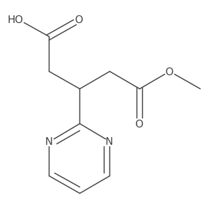 5-Methoxy-5-oxo-3-(pyrimidin-2-yl)pentanoic acid结构式