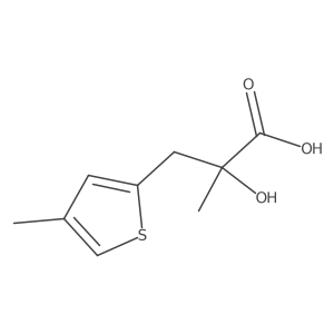 2-Hydroxy-2-methyl-3-(4-methylthiophen-2-yl)propanoic acid结构式