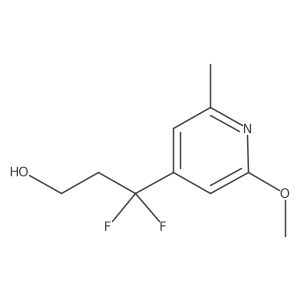 3,3-Difluoro-3-(2-methoxy-6-methylpyridin-4-yl)propan-1-ol结构式