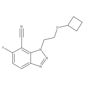 1-(2-cyclobutoxyethyl)-6-fluoro-1H-1,2,3-benzotriazole-7-carbonitrile结构式