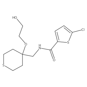 5-chloro-N-((4-(2-hydroxyethoxy)tetrahydro-2H-thiopyran-4-yl)methyl)thiophene-2-carboxamide结构式
