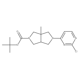 Tert-butyl (3aR,6aS)-2-(2-chloropyrimidin-4-yl)-3a-methyl-3,4,6,6a-tetrahydro-1H-pyrrolo[3,4-c]pyrrole-5-carboxylate结构式