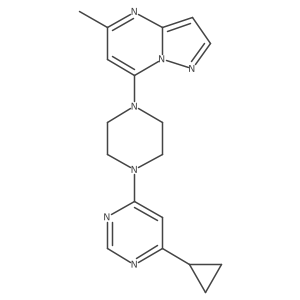 4-Cyclopropyl-6-(4-{5-methylpyrazolo[1,5-a]pyrimidin-7-yl}piperazin-1-yl)pyrimidine Structure