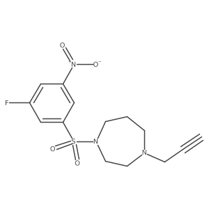 1-(3-Fluoro-5-nitrophenyl)sulfonyl-4-prop-2-ynyl-1,4-diazepane结构式