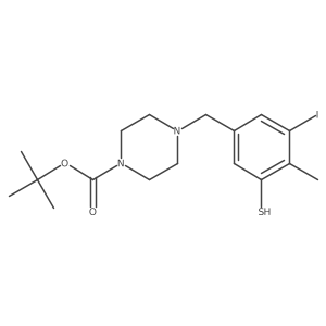 Tert-butyl 4-[(3-iodo-4-methyl-5-sulfanylphenyl)methyl]piperazine-1-carboxylate结构式
