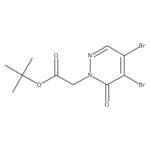 CC(C)(C)OC(=O)Cn1ncc(Br)c(Br)c1=O结构式