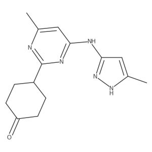 4-[4-Methyl-6-[(5-methyl-1H-pyrazol-3-yl)amino]-2-pyrimidinyl]cyclohexanone结构式