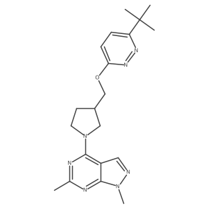 3-tert-butyl-6-[(1-{1,6-dimethyl-1H-pyrazolo[3,4-d]pyrimidin-4-yl}pyrrolidin-3-yl)methoxy]pyridazine结构式