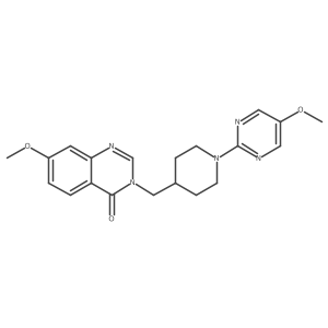 7-Methoxy-3-{[1-(5-methoxypyrimidin-2-yl)piperidin-4-yl]methyl}-3,4-dihydroquinazolin-4-one结构式