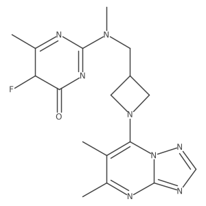 2-[[1-(5,6-dimethyl-[1,2,4]triazolo[1,5-a]pyrimidin-7-yl)azetidin-3-yl]methyl-methylamino]-5-fluoro-6-methyl-5H-pyrimidin-4-one结构式