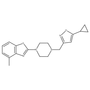 2-{4-[(5-Cyclopropyl-1,2-oxazol-3-yl)methyl]piperazin-1-yl}-4-methyl-1,3-benzothiazole结构式