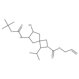 rac-prop-2-en-1-yl (6R,7R)-6-{[(tert-butoxy)carbonyl]amino}-7-hydroxy-1-(propan-2-yl)-2-azaspiro[3.4]octane-2-carboxylate Structure