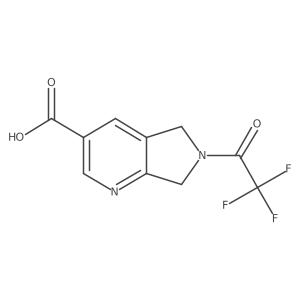6-(2,2,2-trifluoroacetyl)-5H,6H,7H-pyrrolo[3,4-b]pyridine-3-carboxylic acid结构式