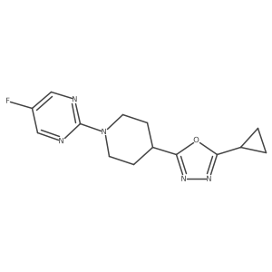 2-[4-(5-Cyclopropyl-1,3,4-oxadiazol-2-yl)piperidin-1-yl]-5-fluoropyrimidine Structure