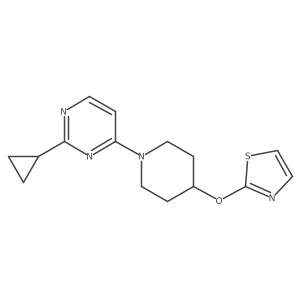 2-Cyclopropyl-4-[4-(1,3-thiazol-2-yloxy)piperidin-1-yl]pyrimidine结构式