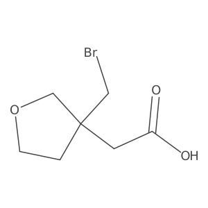 2-[3-(Bromomethyl)oxolan-3-yl]aceticacid Structure