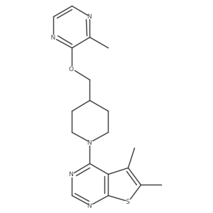 2-[(1-{5,6-Dimethylthieno[2,3-d]pyrimidin-4-yl}piperidin-4-yl)methoxy]-3-methylpyrazine结构式