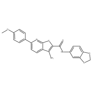 3-amino-N-(1,3-benzodioxol-5-yl)-6-(4-methoxyphenyl)thieno[2,3-b]pyridine-2-carboxamide结构式