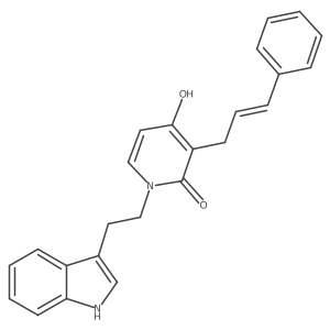 4-hydroxy-1-[2-(1H-indol-3-yl)ethyl]-3-[(E)-3-phenyl-2-propenyl]-2(1H)-pyridinone Structure