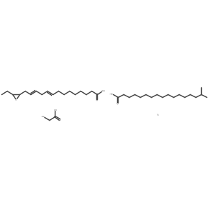 Titanium, (14-(3-ethyloxiranyl)-9,12-tetradecadienoato-kappaO)((hydroxy-kappaO)acetato-kappaO)(isooctadecanoato-kappaO)- Structure