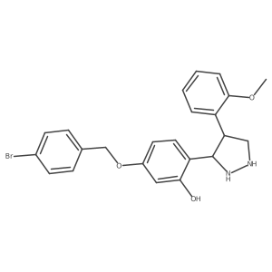 5-[(4-Bromophenyl)methoxy]-2-[4-(2-methoxyphenyl)pyrazolidin-3-yl]phenol结构式
