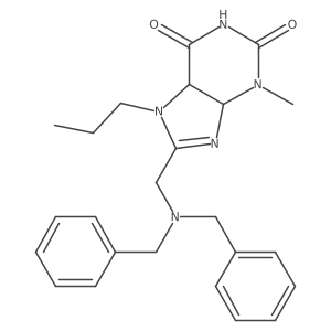 8-[(Dibenzylamino)methyl]-3-methyl-7-propyl-4,5-dihydropurine-2,6-dione结构式