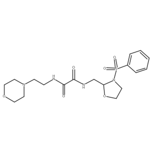 N-{[3-(benzenesulfonyl)-1,3-oxazolidin-2-yl]methyl}-N'-[2-(morpholin-4-yl)ethyl]ethanediamide结构式