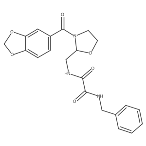 N1-((3-(benzo[d][1,3]dioxole-5-carbonyl)oxazolidin-2-yl)methyl)-N2-benzyloxalamide Structure
