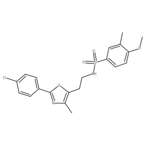 N-{2-[2-(4-chlorophenyl)-4-methyl-1,3-thiazol-5-yl]ethyl}-4-methoxy-3-methylbenzene-1-sulfonamide结构式