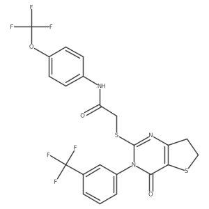 2-((4-oxo-3-(3-(trifluoromethyl)phenyl)-3,4,6,7-tetrahydrothieno[3,2-d]pyrimidin-2-yl)thio)-N-(4-(trifluoromethoxy)phenyl)acetamide Structure