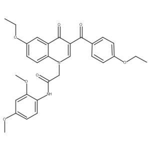 N-(2,4-dimethoxyphenyl)-2-(6-ethoxy-3-(4-ethoxybenzoyl)-4-oxoquinolin-1(4H)-yl)acetamide结构式