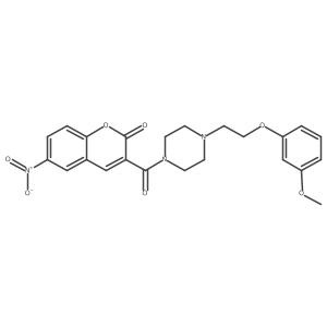 3-(4-(2-(3-methoxyphenoxy)ethyl)piperazine-1-carbonyl)-6-nitro-2H-chromen-2-one Structure
