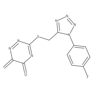 3-[[1-(4-Fluorophenyl)tetrazol-5-yl]methylsulfanyl]-6-methylidene-1,2,4-triazin-5-one Structure